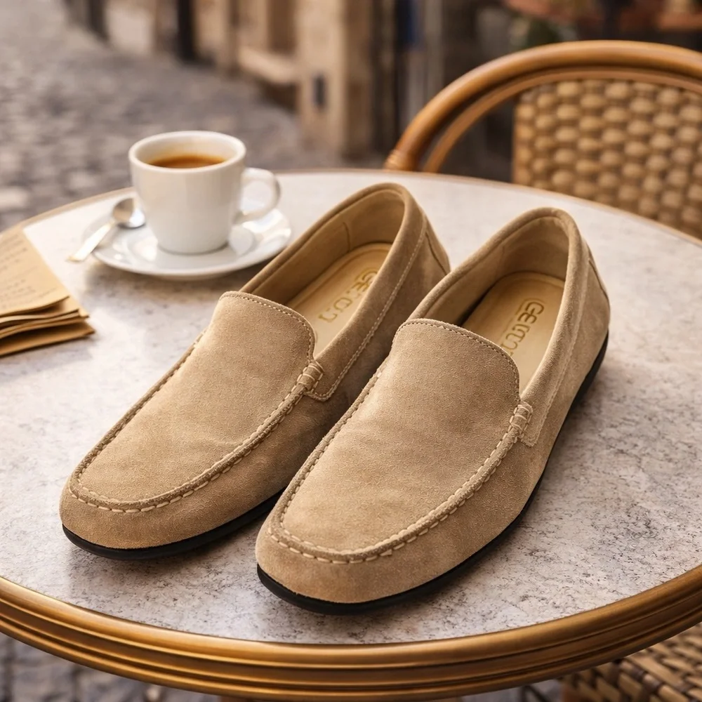GEOX,Respira Suede Loafers,Italian Breathable Driver Moccasin Shoes Mens Size 10